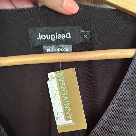 Desigual Black and Floral Sheer Dress - Picture 6 of 8